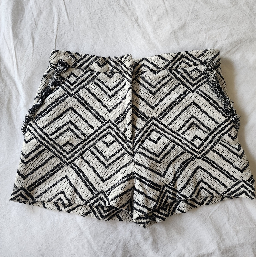 Black and white patterned Topshop shorts